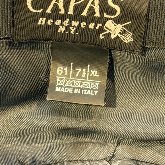 Capas Wool Houndstooth Newsboy Cap Men’s XL 61cm 7 5/8” Grey Black Blue - Picture 4 of 4